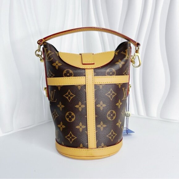 Louis Vuitton Monogram Duffle Bag Handbag Shoulder M43587 Brown Leather Bag - Picture 2 of 8